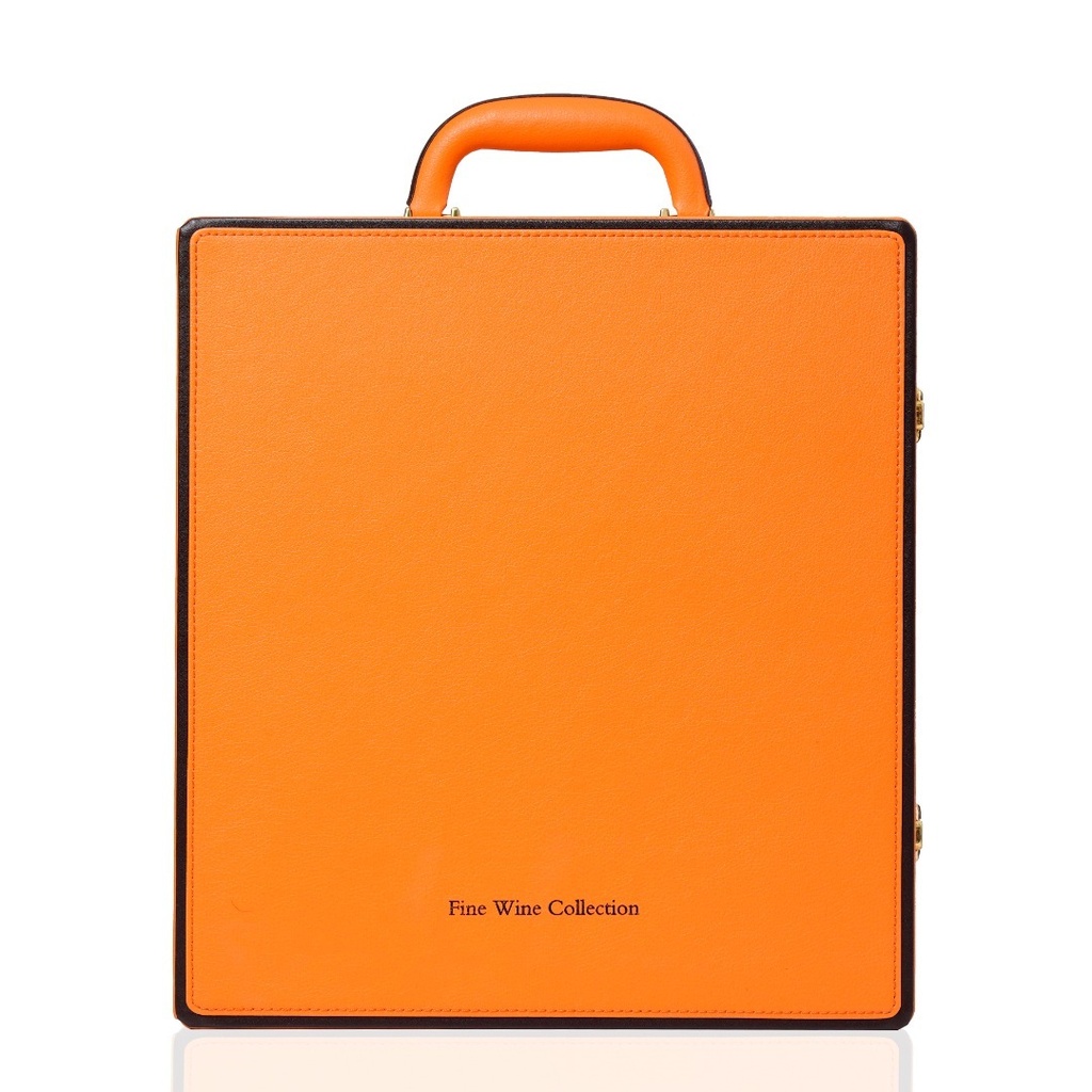 Dream 6-Bottle Leather Wine Case - Orange
