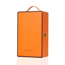 Dream 2-Bottle Leather Wine Case with Tools - Orange