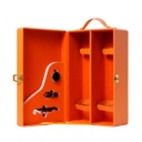 Dream 2-Bottle Leather Wine Case with Tools - Orange