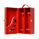 Dream 2-Bottle Leather Wine Case with Tools - Red