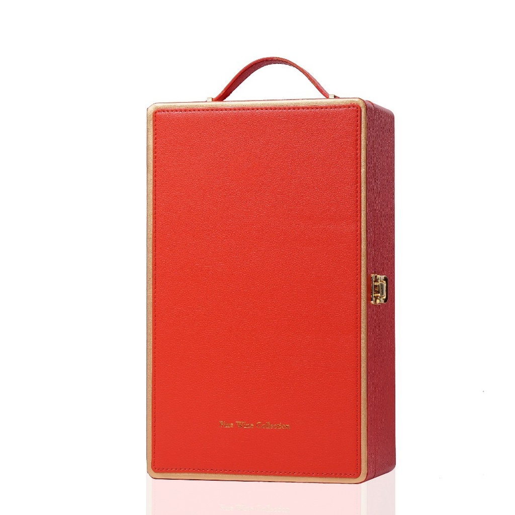 Dream 2-Bottle Leather Wine Case with Tools - Red