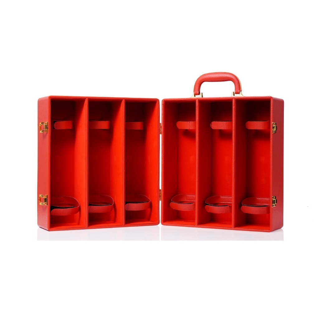 Dream 6-Bottle Leather Wine Case - Red