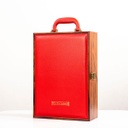 Lucky Red 2-Bottle Leather &amp; Wood Gift Box with Tools